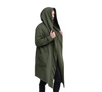 GTHTTT Mode Hood Cardigan Veste Cape Coupe Vent Trench-Coat pour Hommes Poncho Coupe-Vent Extérieur Veste Légère Tricoté Poncho Châle,Vert,XL