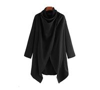 GTHTTT Poncho Homme Tricoté Poncho Couverture Châle Cape Cardigan Wrap Écharpe Manches Longues Sweat Pull Pull Hauts pour Hiver Et Automne,Noir,XXL