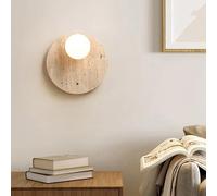 GTHTUHFD Applique Murale Moderne en Pierre Naturelle avec Abat-Jour en Verre Blanc, Applique De Chevet Ronde Et Ovale, Ampoule G9, Idéale pour La Décoration d'un Couloi,30cm-Natural Light