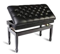 GTHTUHFD Banc De Piano en Cuir avec Rangement, Tabouret Double pour Piano Duo, Noir, Cuir PU, 50-60 Cm,Black