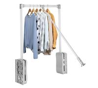 GTHTUHFD Barre De Penderie Escamotable Réglable pour Cuisine Et Chambre - Fixation Latérale avec Système Anti-Retournement Bidirectionnel pour Suspendre Les Vêtements, ConviSilver-550x700mm
