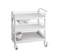 GTHTUHFD Chariot De Beauté Mobile À roulettes avec Poignée, Chariot À Outils À 3 Étagères avec Tiroirs De Rangement Et Seau, Roue Universelle avec Frein, Chariot avec Pl,Style2-54×37x98cm