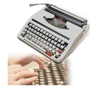 GTHTUHFD Creative Ge Machine à écrire portable rétro mécanique, machine à écrire manuelle à l'ancienne incluse, ruban noir et rouge, avec étui, E, blanc