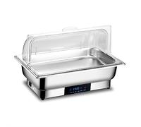GTHTUHFD Ensemble De Buffet De Chafing Dish Électrique avec Affichage Numérique De La Température, Chauffe-Plats en Acier Inoxydable pour Traiteurs, Mariages Et Fêtes,1pan-1pcs