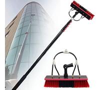 GTHTUHFD Kit De Nettoyage De Fenêtres Télescopique De 3,65 M À 11,90 M avec Brosse Extensible Alimentée en Eau, pour Le Nettoyage des Toitures De Vérandas, des Panneaux Sola,30cmbrush-20FT/6M