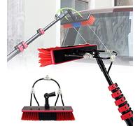 GTHTUHFD Kit De Nettoyage De Fenêtres Télescopique De 3,65 M À 11,90 M avec Brosse Extensible Alimentée en Eau, pour Le Nettoyage des Toitures De Vérandas, des Panneaux Sola,55cmbrush-24FT/7.2M