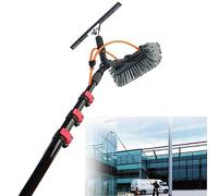 GTHTUHFD Kit De Nettoyage De Vitres De 9 M (30 Pi), Perche pour Tuyau D'Arrosage, Brosse De Nettoyage De Vitres, Nettoyeur De Toitures pour Serres Photovoltaïques Et Solaire,9M/30FT