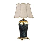 GTHTUHFD Lampe De Table Américaine en Cuivre Et Céramique, Style Chinois, pour Salon, Table Basse, Style Villa du Milieu du Siècle, Bureau, Chambre À Coucher, Lampe De Chevet Rét,58 * 36cm