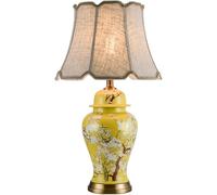 GTHTUHFD Lampe De Table en Céramique Peinte À La Main, Motif Fleurs Et Oiseaux Peints À La Main, Idéale pour Une Table De Chevet, Un Salon Ou Une Chambre À Coucher.,1