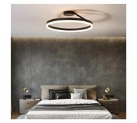 GTHTUHFD Lustre Moderne À LED Annulaire, Dimmable, Noir Et Blanc, Compatible avec Chambre, Table, Salle À Manger, Salon, Suspension Minimaliste, Éclairage Suspendu De Plafon,Black-Diameter 40cm