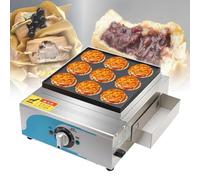 GTHTUHFD Machine À Burgers Aux Œufs À 9 Trous, Machine À Gâteaux Aux Haricots Rouges, avec Étagère De Rangement, Température Réglable De 50 À 300 °C, Machine À Paninis Professionn