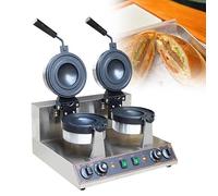 GTHTUHFD Machine À Hamburgers Électrique, Machine À Rouleaux De Printemps 1300 W, Gaufrier Électrique pour Hamburgers, Presse À Panini Professionnelle, Température Réglable De 50,Double Head