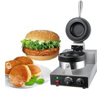 GTHTUHFD Machine À Hamburgers Et Gaufres avec Revêtement Antiadhésif, Presse Électrique Professionnelle, Contrôle De Température 50-300 °C, Chauffage Double Face, Minuterie 5 Minu