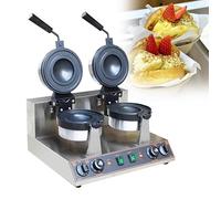 GTHTUHFD Machine À Hamburgers Professionnelle, Chauffe-Burgers, Machine À Rouleaux De Printemps 1300 W, Gaufrier Électrique, Presse À Panini Professionnelle, Température Réglable,Double Head