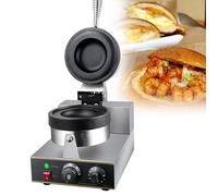 GTHTUHFD Machine À Hamburgers Professionnelle, Chauffe-Burgers, Presse À Panini, Appareil À Sandwichs 1300 W, Gaufrier, Gaufrier Professionnel en Acier Inoxydable, Température Ré,Single Head