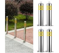 GTHTUHFD Poteau De Signalisation Routière en Acier Inoxydable avec Cône De Chantier, Ruban Réfléchissant, pour La Décoration De Garage, De Rue Ou De Zones À Circulation Sensi,4pack-110cm/43.3in