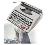 GTHTUHFD Retro Ge Machine à écrire manuelle traditionnelle portable avec étui, pour notes ou lettres ou écriture créative, machine à écrire à l'ancienne, blanc