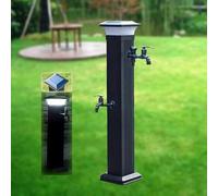 GTHTUHFD Robinet De Jardin Solaire À LED avec Colonne d'eau - Robinet Extérieur Antigel À Double Robinet, Borne D'Arrosage Autoportante pour Un Arrosage Efficace Et Une