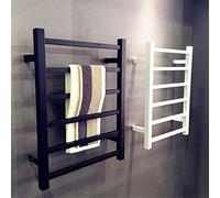 GTHTUHFD Sèche-Serviettes Mural en Acier Inoxydable, Porte-Serviettes Électrique en Acier Inoxydable Peint, 4 Barres, Noir.