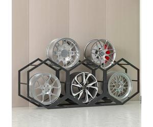 GTHTUHFD Support À Pneus pour Garage, Organisateur De Roues en Acier Robuste, Conception Triangulaire Hexagonale Peu Encombrante pour Un Rangement Efficace dans Votre G,3+2
