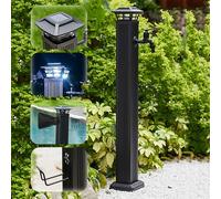 GTHTUHFD Support De Robinet Extérieur Résistant Au Gel avec Éclairage Solaire, Robinet À Colonne d'eau De 65,5 Cm De Hauteur, Support De Tuyau Indépendant, Robinet Long,Black with Short Faucet-110c