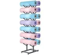 GTHTUHFD Support De Tapis De Yoga sur Pied, Cadre en Acier pour Tapis De Yoga, Étagère De Présentation pour Rouleau De Mousse De Skateboard Simple Ou Double Face, Organi,Double Side-7