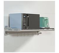 GTHTUHFD Support Pliable en Acier Inoxydable pour Micro-Ondes - Support Mural pour Four Électrique avec Crochets Et Barre De Suspension - Étagère À Épices Et À Casseroles - S,80×40cm