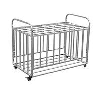 GTHTUHFD Support pour Tapis De Yoga Et Haltères, Rangement pour Ballons De Basket avec Housse Et roulettes, Grand Panier À Ballons pour Cour De Récréation D'École/Mater,L-120x80x90cm