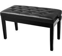 GTHTUHFD Tabouret De Piano, Banc De Piano, Tabouret De Coiffeuse, Banc De Piano À Hauteur Réglable pour Duo, Tabouret De Piano À Levage Automatique, Clavier avec Coussin,Black