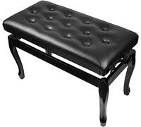 GTHTUHFD Tabouret De Piano, Banc De Piano, Tabouret De Coiffeuse, Banc De Piano Duo avec Coussin Rembourré Et Système De Levage Automatique, Tabouret De Piano en Bois M,Black