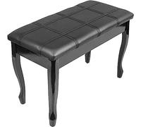 GTHTUHFD Tabouret De Piano, Banc De Piano, Tabouret De Coiffeuse, Banc De Piano Duo avec Rangement, Tabouret De Clavier De Piano en Bois avec Coussin Épais, pour Maison,Black-A
