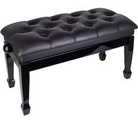 GTHTUHFD Tabouret De Piano, Banc De Piano, Tabouret De Coiffeuse, Banc De Piano Duo Réglable en Hauteur, Tabouret De Piano De Luxe avec Coussin en Cuir Rembourré Confor,Black