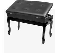 GTHTUHFD Tabouret De Piano, Banc De Piano, Tabouret De Coiffeuse, Banc De Piano pour Duo, Tabourets pour Clavier, Tabouret De Piano À Levage Hydraulique De 10 Cm, Noir,Black