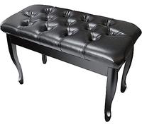 GTHTUHFD Tabouret De Piano, Banc De Piano, Tabouret De Coiffeuse, Tabouret De Piano pour Duo avec Rangement pour Partitions, Banc De Piano avec Coussin D'Assise en Cuir,Black