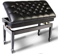 GTHTUHFD Tabouret De Piano, Banc De Piano, Tabouret De Coiffeuse, Tabouret Double pour Piano Duo, Banc pour Clavier avec Rangement, Hauteur Réglable : 50-60 Cm,Black