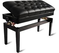 GTHTUHFD Tabouret De Piano Familial pour Banquet, Tabouret De Coiffeuse, Banc De Piano Duo avec Rangement, Hauteur Réglable De 10 Cm, Peinture Écologique en Aérosol, Ré,Black