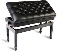 GTHTUHFD Tabouret De Piano Familial, Tabouret De Coiffeuse, Tabouret De Piano Réglable pour Duo avec Rangement pour Partitions, en Bois Massif, Ergonomique, Coussin Épai,C