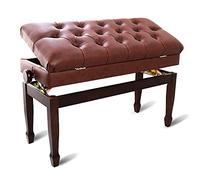 GTHTUHFD Tabouret De Piano, Tabouret De Coiffeuse, Tabouret De Piano Réglable en Hauteur, Tabouret De Piano Duo en Noyer avec De Magnifiques Pieds en Forme De Fer À Chev