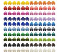 GTILE Lot de 120 bloque-cordons colorés en forme de cœur en plastique à double trou pour sacs à dos, fournitures de bricolage (coloré)