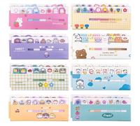 GTILE Lot de 16 mini notes autocollantes mignons, animaux et plantes, 8 styles, marque-pages pour bureau, école, 1920 feuilles