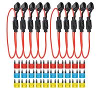 GTIWUNG 10Pcs 16AWG Porte Fusibles Petit Lame Enfichable Etanche avec Fil, 32V Support Porte Fusible Lame, Voiture Boîtes de Fusibles à Lame