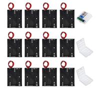 GTIWUNG 12 Pièces 3AA Support de Batterie 3 x 1,5V Battery Holder Box Case, Coupleur Pile AA par 3 Noir, 3 Pièces Boite Rangement Piles AA et AAA Stockage Coffre Transparent