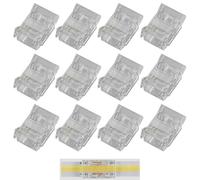GTIWUNG 12 Pièces Connecteur Ruban LED COB 3 Pin 10mm, Connecteurs Transparents Sans Espacement, 3 Broches Ensemble de Connecteurs