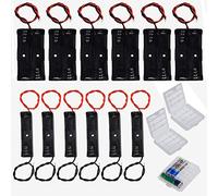 GTIWUNG 12PCS AA Support de Batterie, Noir Batterie Stockage Boite Coffre Support, Battery Holder Box Case, 1.,5V/2x1,5V 3V, 3PCS Boîte à Piles en Plastique pour AA et AAA (Transparent)