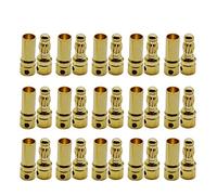 GTIWUNG 15 Paires 3.5mm Plaqué Or Connecteur Bullet, 3.5 mm Banane Fiche Remplacement de Connecteurs Bullet Mâle Femelle pour Batterie RC Lipo