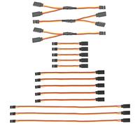 GTIWUNG 16PCS JR Style Servo Extension 22AWG 60 Cœurs, 5 x 3 Cable D'extension, 5 x 6 Cable Rallonge, 3 x 12 3 Broches Câble JR Plug Futaba, 3 x 6 Servo Y Harnais 1 à 2 Câbles