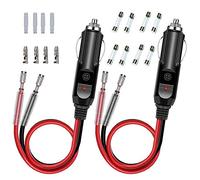 GTIWUNG 2 Pcs Adaptateur Mâle pour Allume-Cigare avec Câble D'alimentation 16 AWG 12V/24V Universel, pour onduleur de Voiture, Pompe à Air, Tasse électrique
