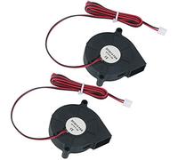 GTIWUNG 2 Pièces DC 12V Ventilateur pour Imprimante 3D 50x50x15mm,Ventilateur de Refroidissement Sans Balais avec Câble 1M, 5015 Turbo Ventilateur 2 broches pour les impressions 3D, Noir