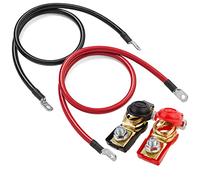 GTIWUNG 2 Pièces Onduleur Batterie Câble, Câble d'allumage Câble de Batterie Câble en cuivre Câbles de Batterie Connecteur de câble avec œillets 6AWG 13mm² 70cm Rouge et Noir +1 Pair Cosse Batterie