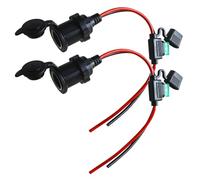 GTIWUNG 2 Pièces Rallonge Allume Cigare Socket 14AWG 30CM,Prises Allume-Cigare,Prise de Courant de Prise Allume-Cigare de Voiture étanche Femelle câble avec Porte-fusible à Lame pour Moto,Bateau